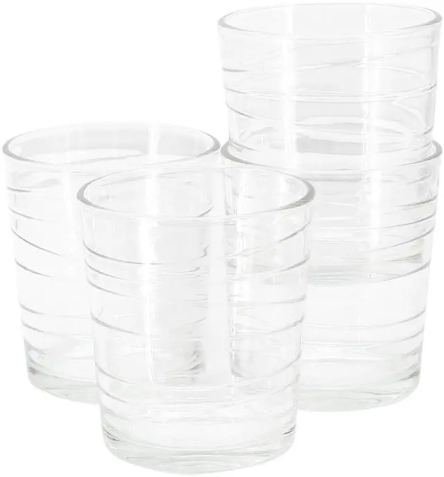 Main image of Gibson Home 4 Piece 13.5 Ounce Swirl Double Old-Fashioned Glassware Set