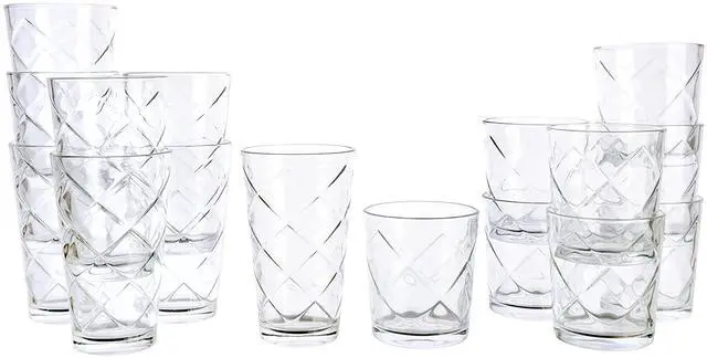Main image of Gibson Home 16 Piece Lattice Glassware Drinkware Set
