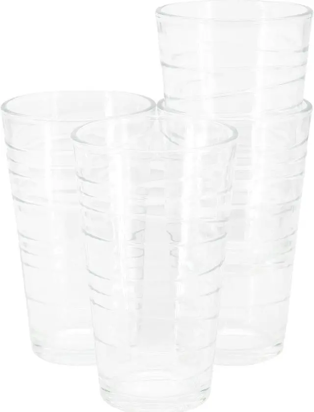 Main image of Gibson Home 4 Piece 13.5 Ounce Swirl Glass Tumbler Set