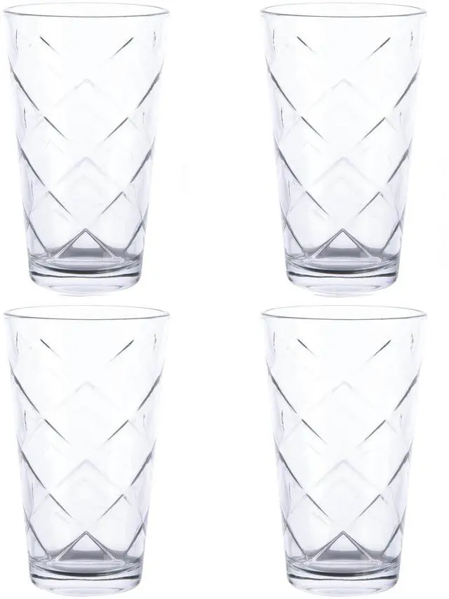 Alt view image 2 of 5 - Gibson Home Lattice 4 Piece 16 Ounce Glass Tumbler Set