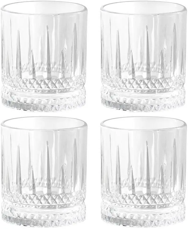 Main image of Gibson Home 4 Piece 13 Ounce Iceberg Embossed Double Old-Fashioned Glass Set