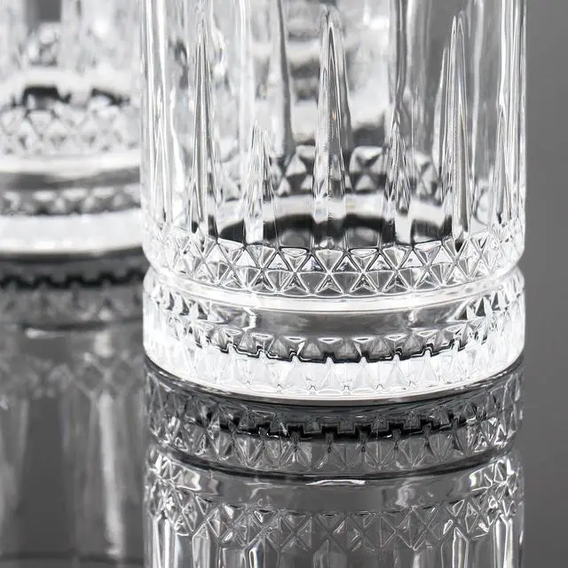 Alt view image 4 of 6 - Gibson Home 4 Piece 13 Ounce Iceberg Embossed Double Old-Fashioned Glass Set