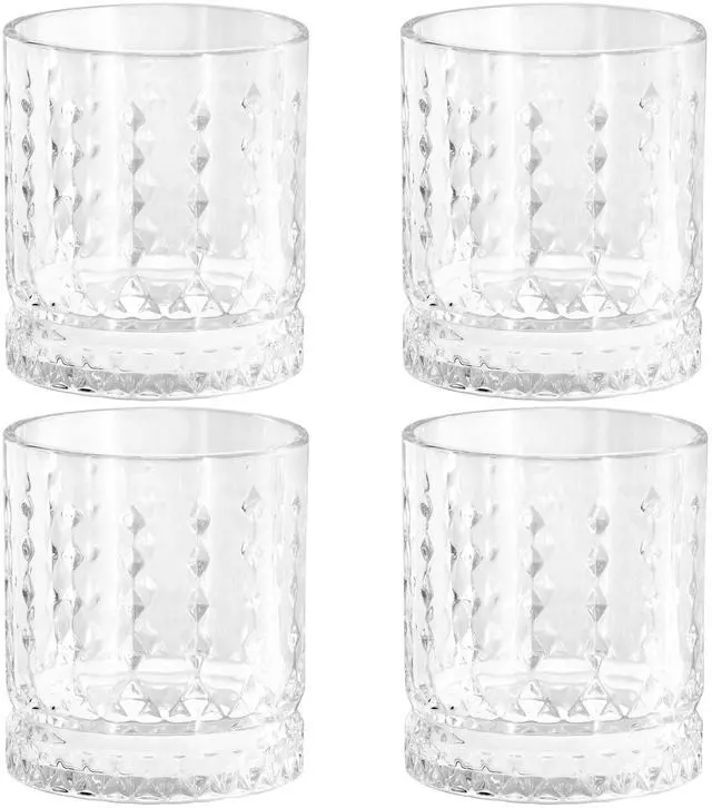 Main image of Gibson Home 4 Piece 13 Ounce Teardrop Embossed Double Old-Fashioned Glass Set