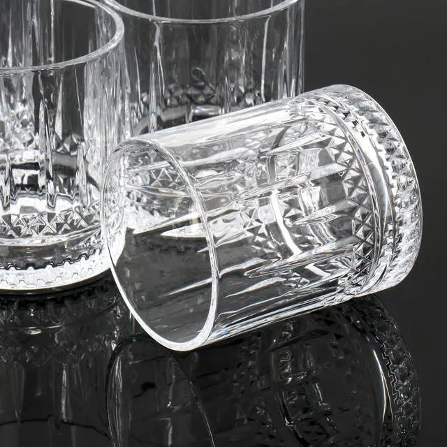 Alt view image 5 of 6 - Gibson Home 4 Piece 13 Ounce Iceberg Embossed Double Old-Fashioned Glass Set