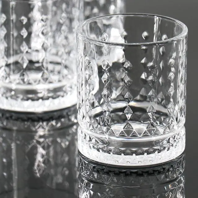 Alt view image 4 of 6 - Gibson Home 4 Piece 13 Ounce Teardrop Embossed Double Old-Fashioned Glass Set
