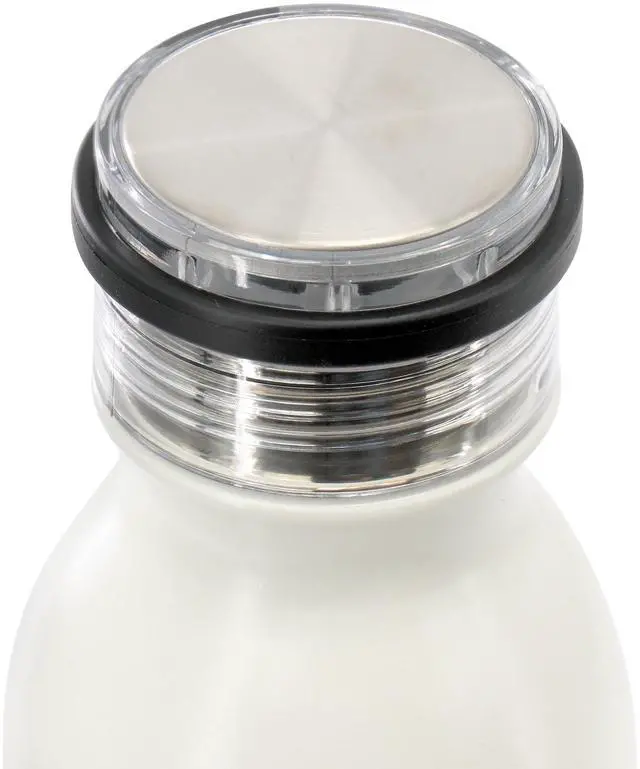 Alt view image 3 of 5 - Gibson Home Marina 20oz Stainless Steel Thermal Bottle with Acrylic Lid in Cream