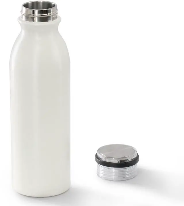Alt view image 2 of 5 - Gibson Home Marina 20oz Stainless Steel Thermal Bottle with Acrylic Lid in Cream