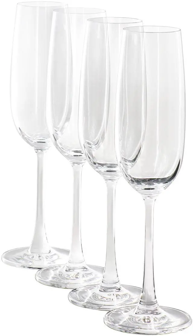 Alt view image 4 of 5 - Martha Stewart 4 Piece 7.3 Ounce Flute Glass Set in Clear