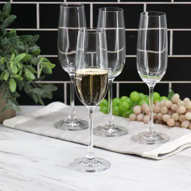 Alt view image 5 of 5 - Martha Stewart 4 Piece 7.3 Ounce Flute Glass Set in Clear