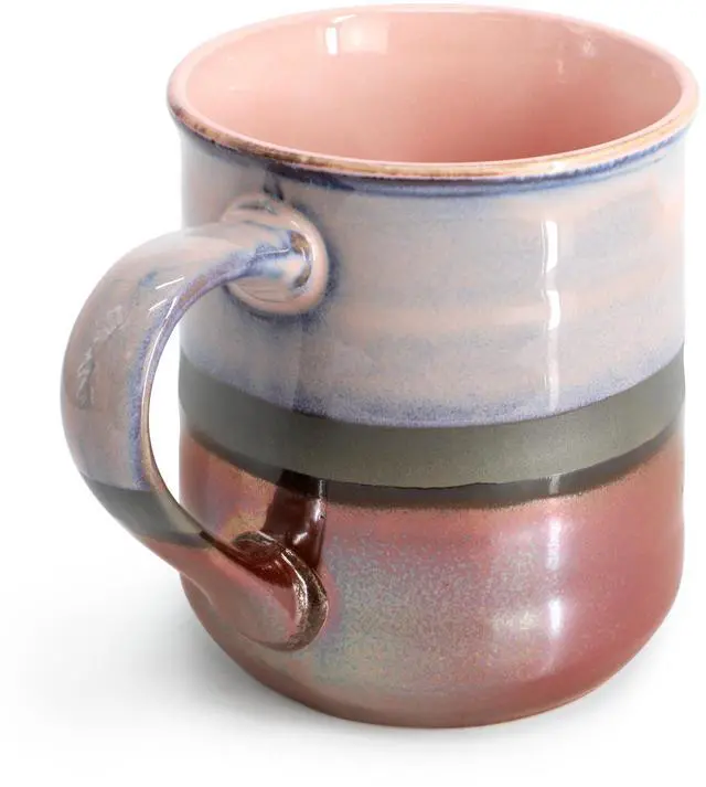 Alt view image 2 of 5 - Gibson Home Copper Tonal 4 Piece 18 Ounce Stoneware Cup Set in Mauve