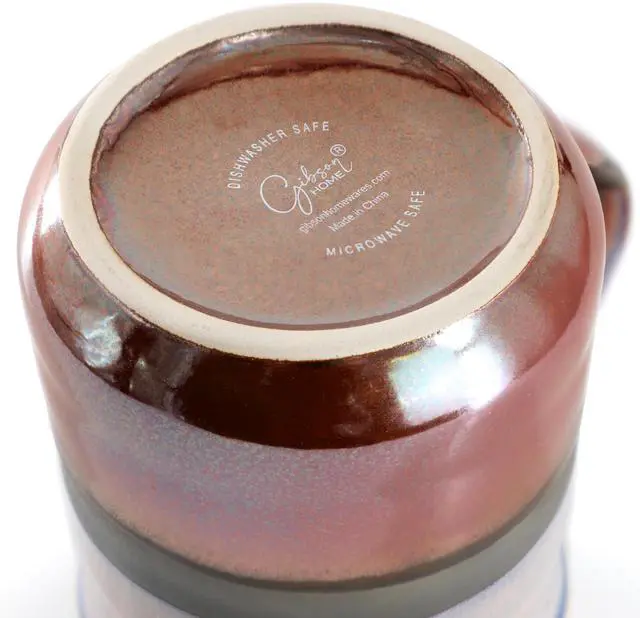 Alt view image 4 of 5 - Gibson Home Copper Tonal 4 Piece 18 Ounce Stoneware Cup Set in Mauve