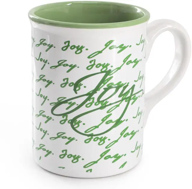 Alt view image 2 of 5 - Gibson Home Inspirational Words Joy 4 Piece 16 Ounce Stoneware Mug Set in Green