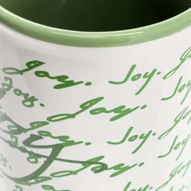 Alt view image 3 of 5 - Gibson Home Inspirational Words Joy 4 Piece 16 Ounce Stoneware Mug Set in Green