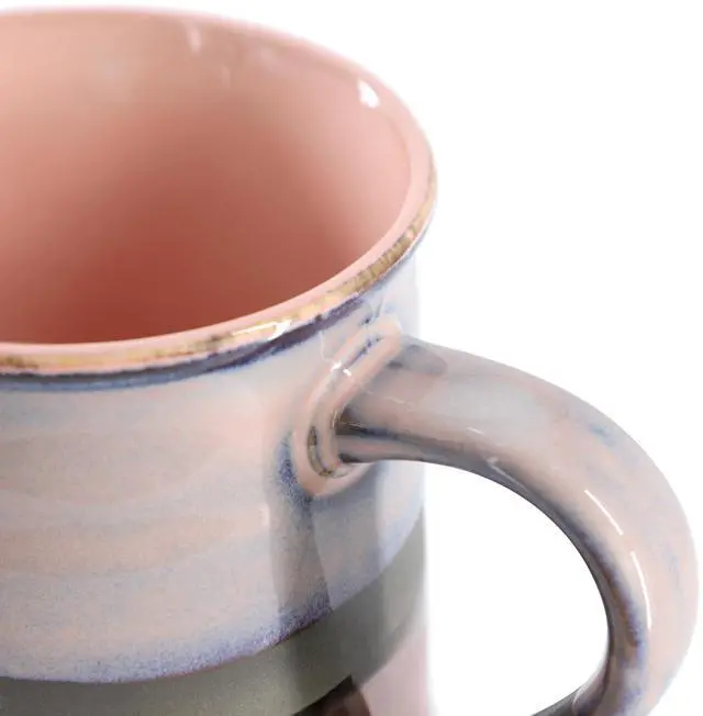 Alt view image 3 of 5 - Gibson Home Copper Tonal 4 Piece 18 Ounce Stoneware Cup Set in Mauve
