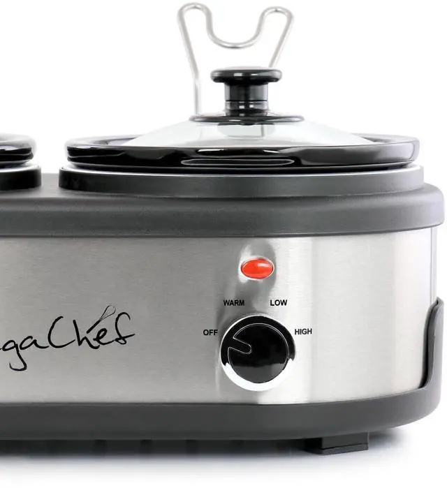 Alt view image 4 of 6 - MegaChef Dual 1.5 Quart Crock Buffet Slow Cooker