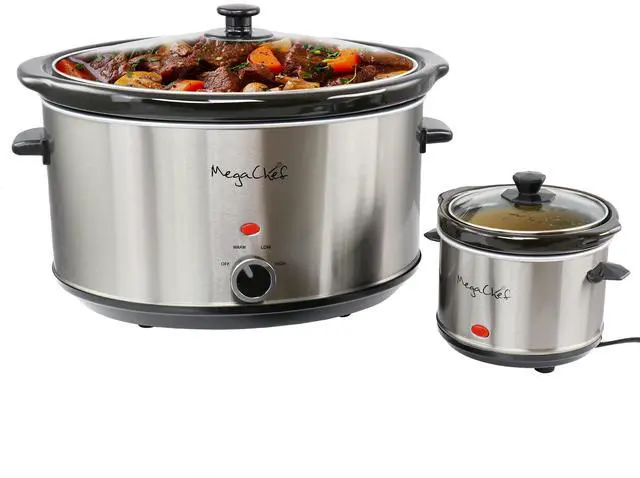 Main image of MegaChef 8 Quart Slow Cooker with Bouns Mini 0.6 Quart Warmer