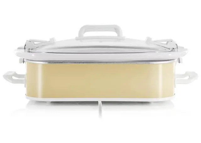 Alt view image 3 of 7 - MegaChef 3.5 Quart Casserole Slow Cooker with 3 Temperature Settings in Cream