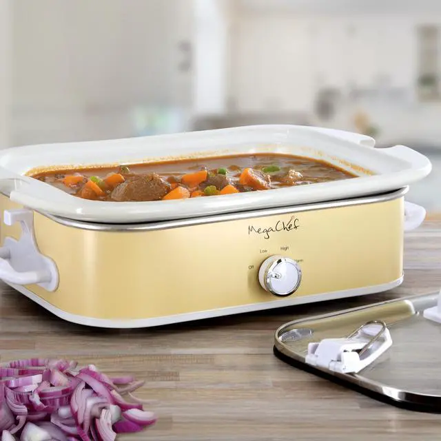 Alt view image 7 of 7 - MegaChef 3.5 Quart Casserole Slow Cooker with 3 Temperature Settings in Cream