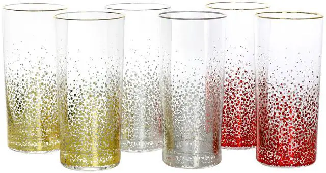 Main image of Laurie Gates California Designs Audrey Hill 6 Piece 16oz Glass Tumbler Set in Assorted Colors