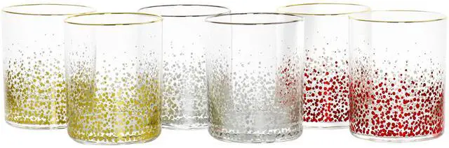 Main image of Laurie Gates California Designs Audrey Hill 6 Piece 13.5oz Double Old Fashion Glass Set in Assorted Colors