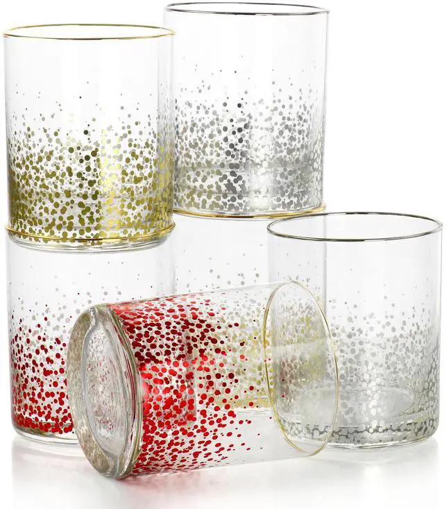 Alt view image 2 of 7 - Laurie Gates California Designs Audrey Hill 6 Piece 13.5oz Double Old Fashion Glass Set in Assorted Colors