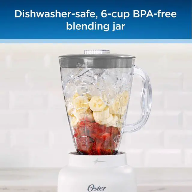 Alt view image 5 of 7 - Oster 6 Cup 5 Speed 700 Watt Plastic Jar Easy To Use Blender in White