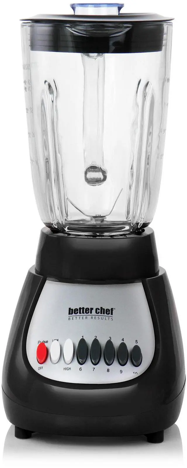 Alt view image 2 of 7 - Better Chef 10 Speed 350 Watt Glass Jar Blender in Black