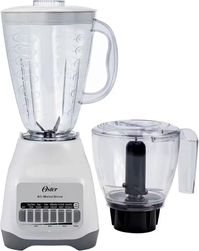 Main image of Oster Classic 700 Watt 2-in-1 Kitchen System Blender and Food Chopper in White