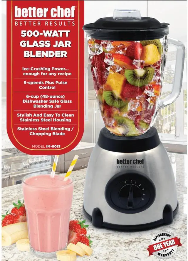 Alt view image 2 of 4 - Better Chef 500-watt Stainless Steel Blender