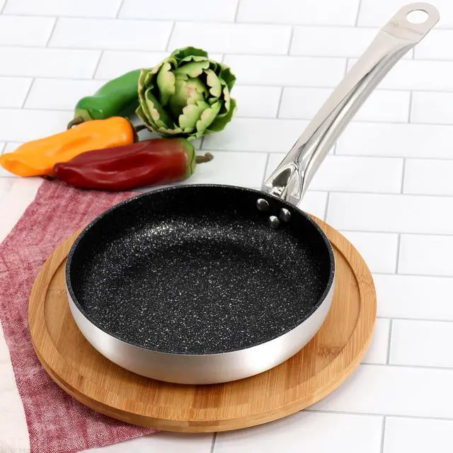 Alt view image 6 of 7 - Korkmaz Gastro 8 Inch Professional Series Tava and Frypan in Brushed Silver