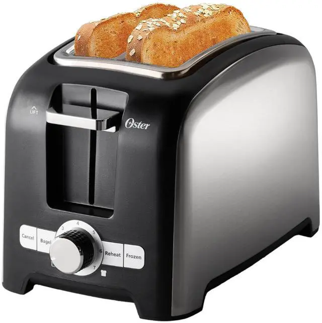 Alt view image 5 of 10 - Oster 2 Slice Wide Slot Toaster - Brushed Stainless Steel 2153501