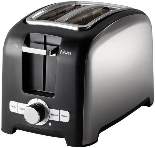 Alt view image 6 of 10 - Oster 2 Slice Wide Slot Toaster - Brushed Stainless Steel 2153501