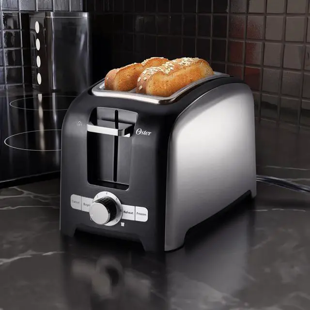 Alt view image 10 of 10 - Oster 2 Slice Wide Slot Toaster - Brushed Stainless Steel 2153501