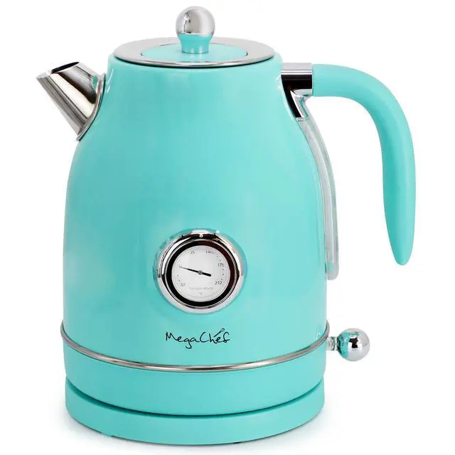 Alt view image 3 of 7 - MegaChef 1.7 Liter Electric Tea Kettle and 2 Slice Toaster Combo in Turquoise