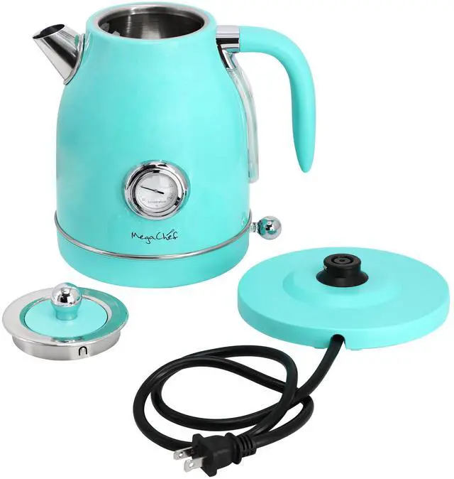 Alt view image 7 of 7 - MegaChef 1.7 Liter Electric Tea Kettle and 2 Slice Toaster Combo in Turquoise