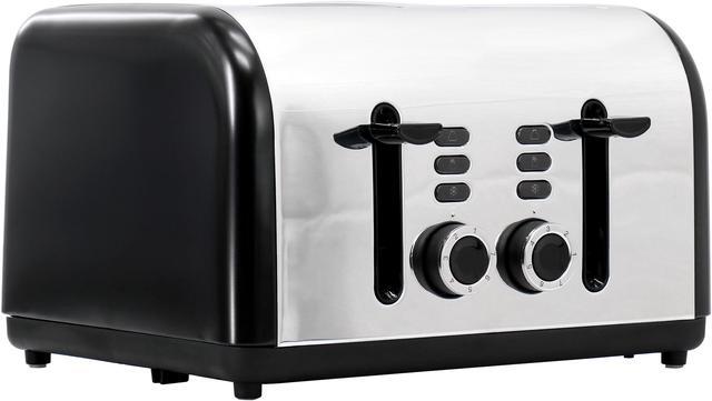 Main image of Redmond 4-Slice Wide Slot 1400W Stainless Steel Toaster in Black