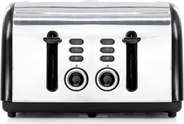 Alt view image 2 of 5 - Redmond 4-Slice Wide Slot 1400W Stainless Steel Toaster in Black