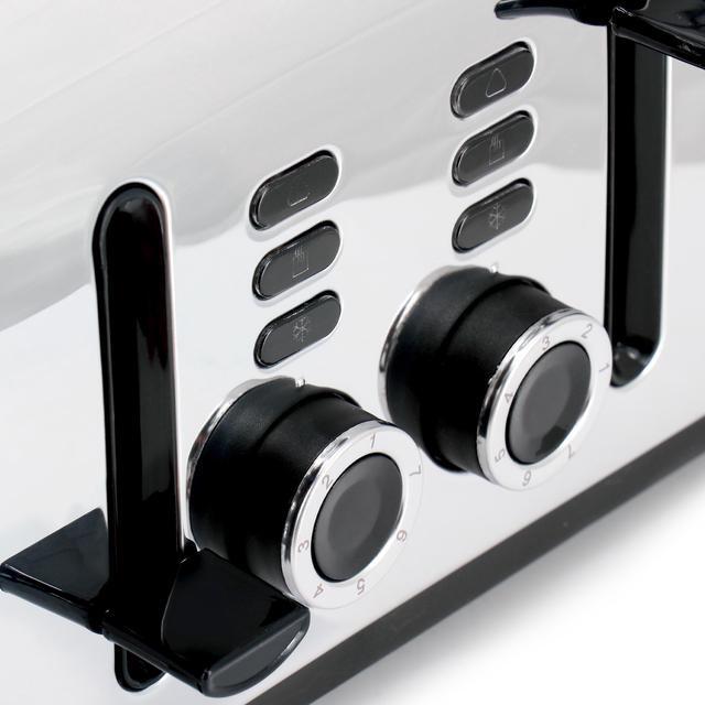 Alt view image 3 of 5 - Redmond 4-Slice Wide Slot 1400W Stainless Steel Toaster in Black