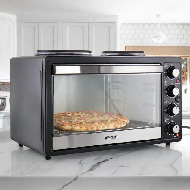 Alt view image 6 of 7 - Better Chef Chef Central XL Toaster Oven and Broiler with Dual Solid Element Burners in Black