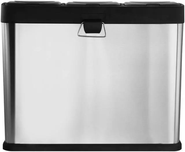 Alt view image 2 of 7 - Elama 3 Section 15 Liter/4 Gallon Each Section Trash and Recycling Step Bin