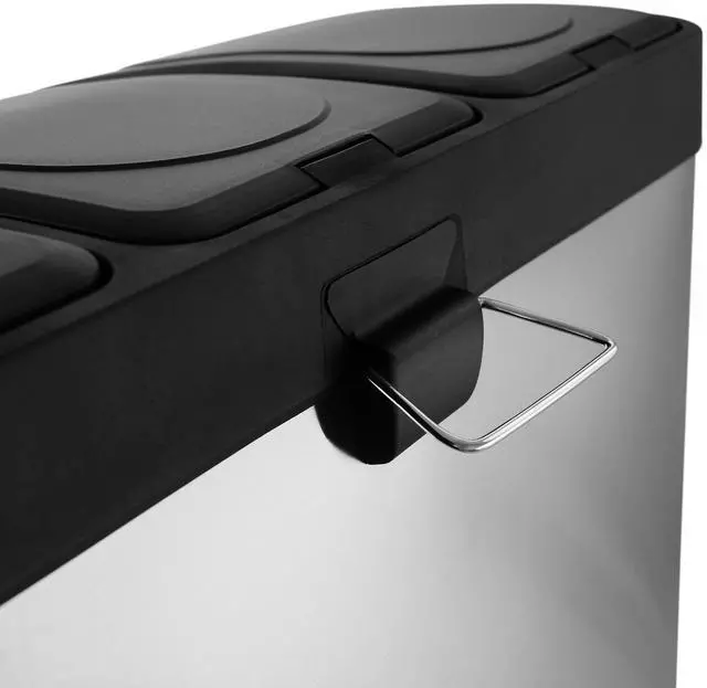 Alt view image 5 of 7 - Elama 3 Section 15 Liter/4 Gallon Each Section Trash and Recycling Step Bin