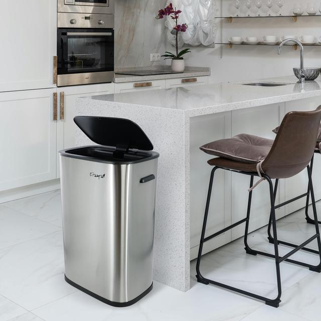 Alt view image 6 of 6 - Elama 14.5 Gallon Automatic Sensor Hands Free Trash Can