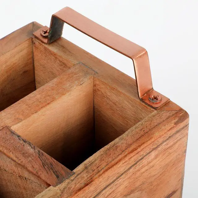Alt view image 2 of 7 - Laurie Gates California Designs Grey Marble and Acacia Wood Salad Server Holder