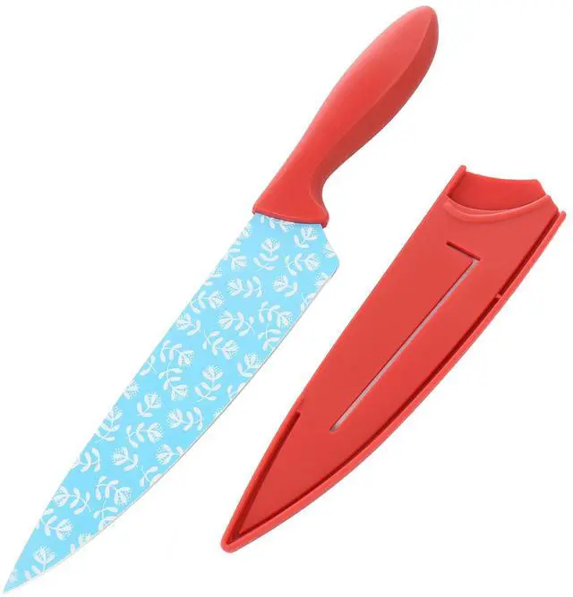 Alt view image 2 of 5 - Gibson Home Village Vines 3 Piece Cutting Board and Knife Set in Red and Blue