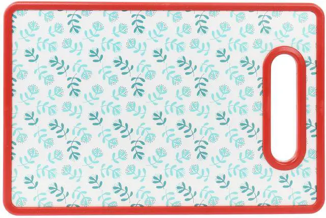 Alt view image 3 of 5 - Gibson Home Village Vines 3 Piece Cutting Board and Knife Set in Red and Blue