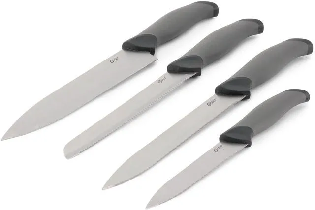 Alt view image 3 of 7 - Oster Lindbergh 14 Piece Stainless Steel Cutlery Knife Set in Black with Cutting Board