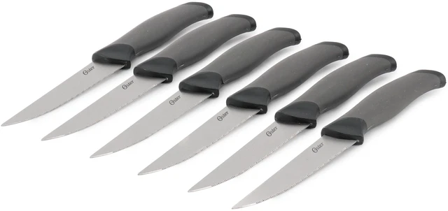 Alt view image 5 of 7 - Oster Lindbergh 14 Piece Stainless Steel Cutlery Knife Set in Black with Cutting Board