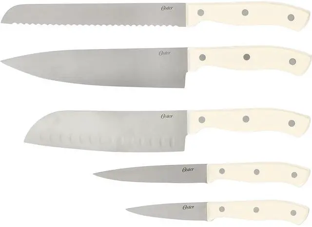 Alt view image 2 of 8 - Oster Evansville 14 Piece Stainless Steel Blade Cutlery Set in White