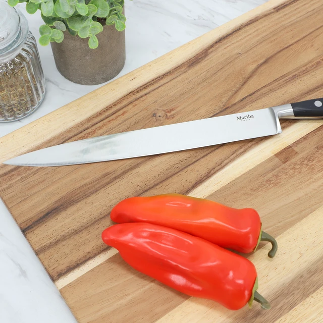 Alt view image 5 of 5 - Martha Stewart Carverton 10 inch Stainless Steel Slicer Knife in Black