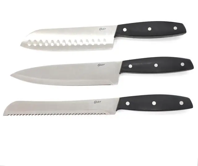 Alt view image 5 of 7 - Oster Riggins 14 Piece Stainless Steel Cutlery Set with Hardwood Storage Block in Black